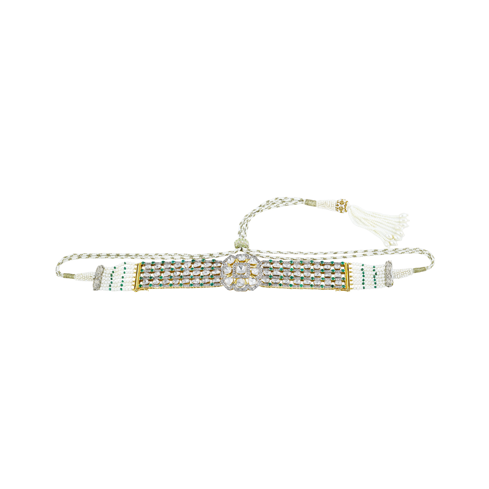 Convertible Bloom Bracelet Choker with diamonds and emeralds